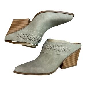 Suede Western Wedge Indigo Rd. Clogs NIB